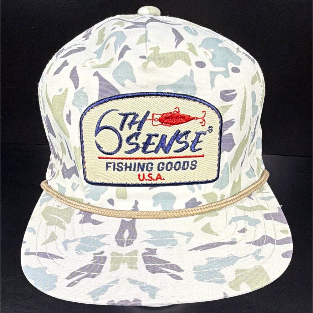 6th Sense Fishing Sobro Snapback Hat Camo Rope Bass Fishing USA